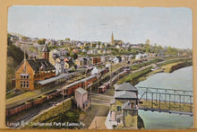 Postcard Lehigh Railroad Station and part of Easton PA To Ceila Marsh Dated 1907