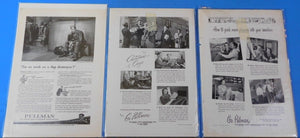Ads Pullman Company Lot #3 Advertisements from various magazines (10)