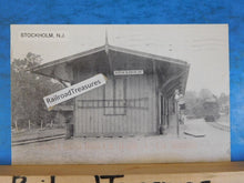 Postcard Stockholm NJ Railroad station with train REPRINT