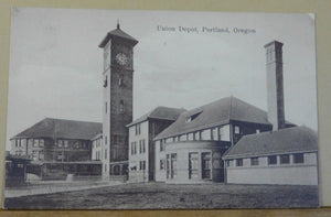 Postcard Union Depot Portland Oregon Card # 6016 DM Averill Pub Black & White