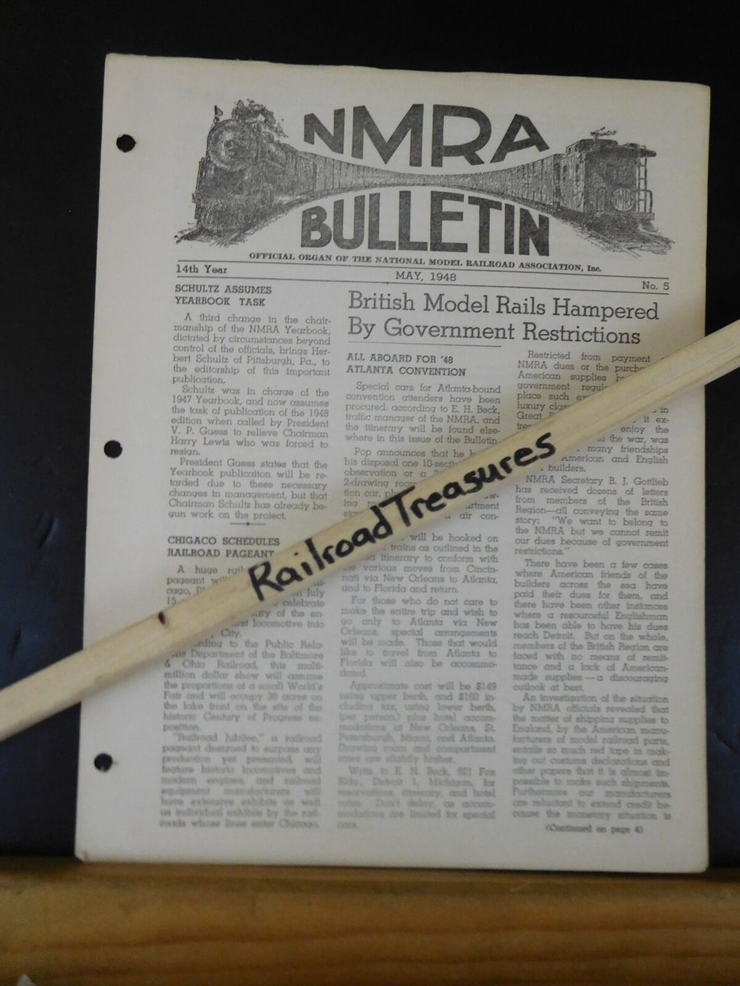 NMRA Bulletin 1948 May #5 of 14th Year British Model Rails hampered by Govt rest