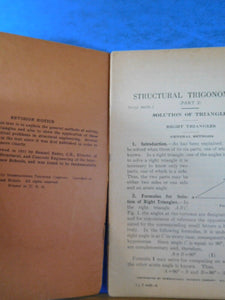 ICS Structural Trigonometry #3065 Lot of 2 booklets Part 1 and 2