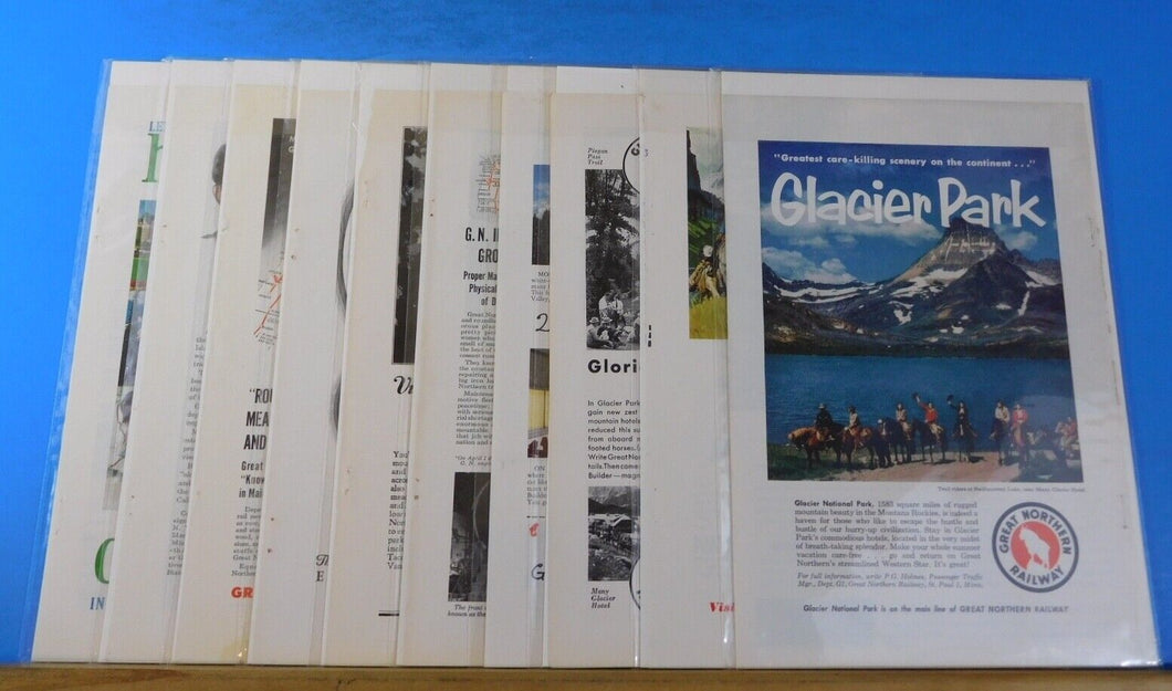 Ads Great Northern RR Lot #17 Advertisements from Various Magazines (10)