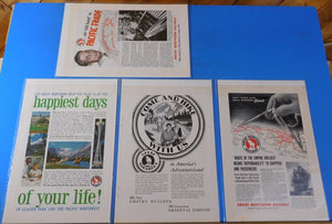 Ads Great Northern RR Lot #17 Advertisements from Various Magazines (10)