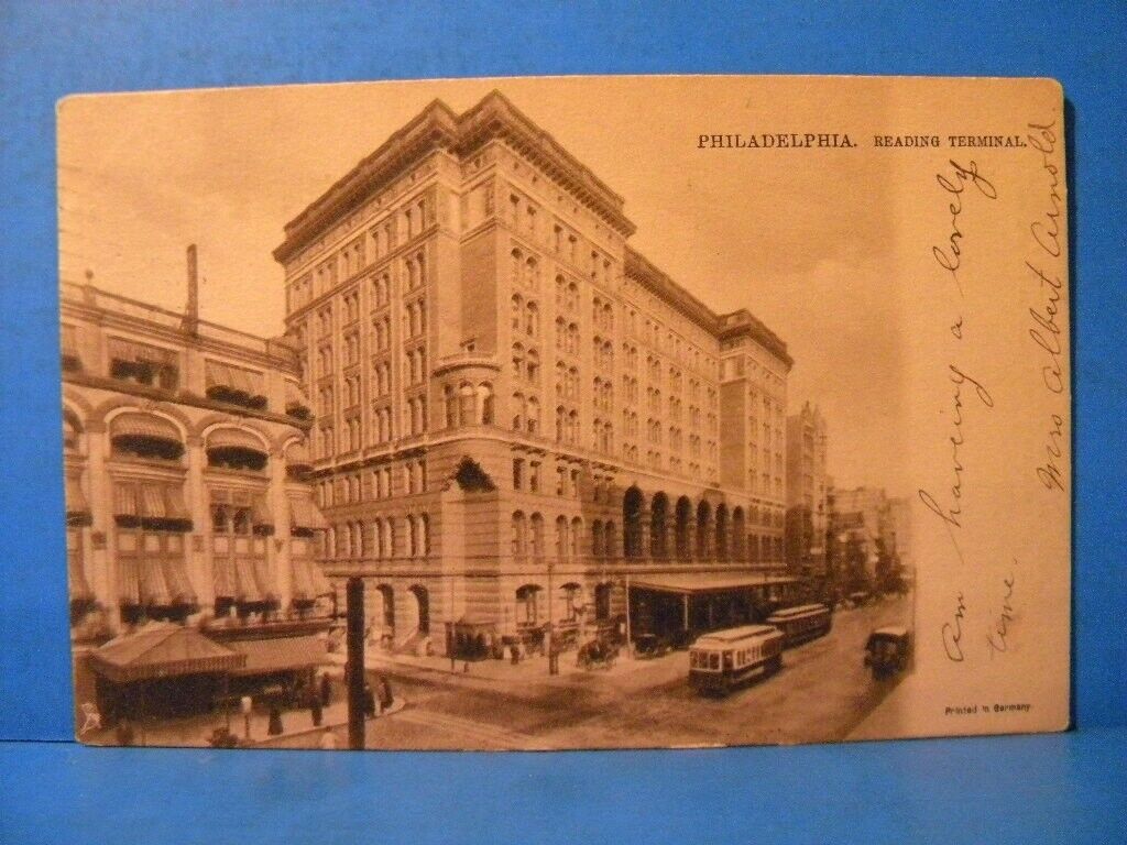 Postcard Philadelphia Reading Terminal  Postmarked 1906.   Anna Fisher