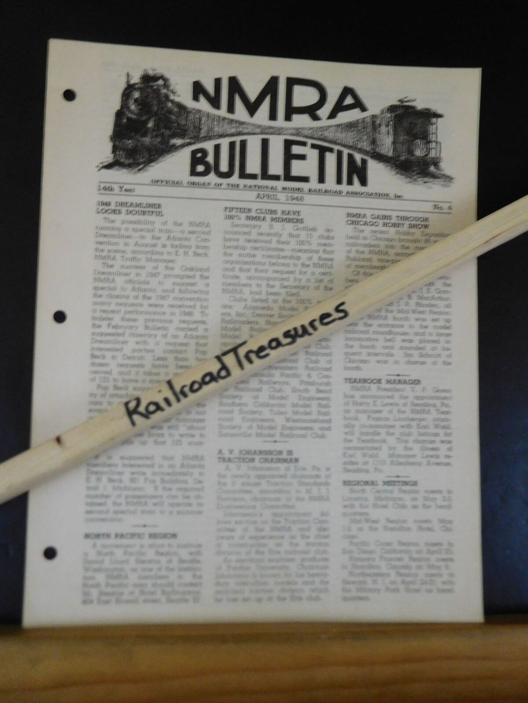 NMRA Bulletin 1948 April #4 of 14th Year 1948 Dreamliner looks doubtful
