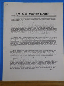 Blue Mountain Express #18 1979 October Western Maryland Historical Society