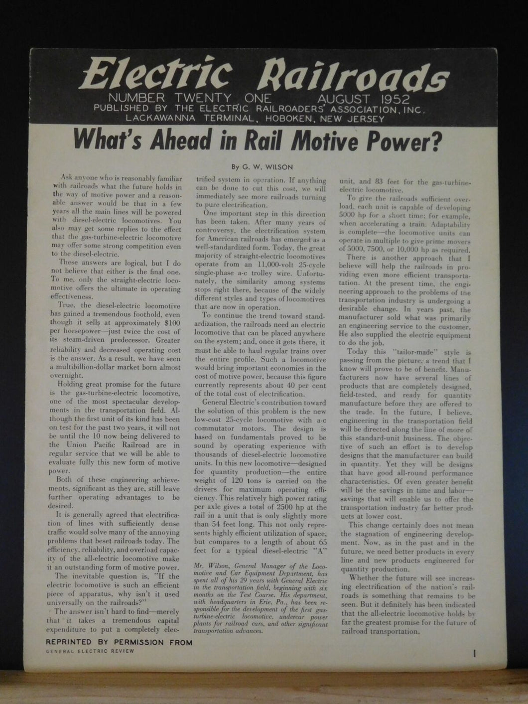 Electric Railroads #21 What’s Ahead in Rail Motive Power? ERA