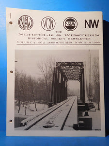 Norfolk and Western Historical Society Newsletter 1988 March April  Stapled