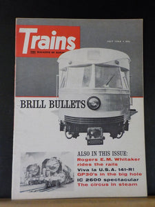Trains Magazine 1966 July Brill Bullets GG1 GP30s  Circus in steam