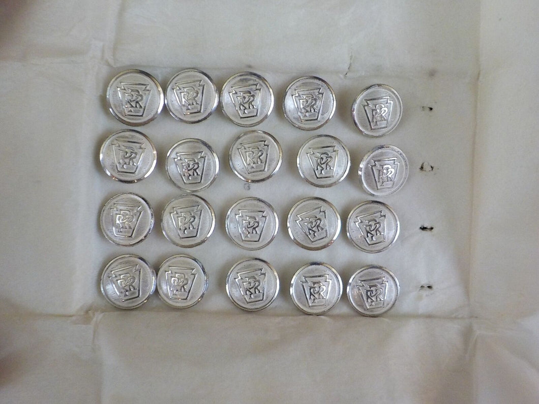 Pennsylvania Railroad small buttons Lot of 20 small silver buttons