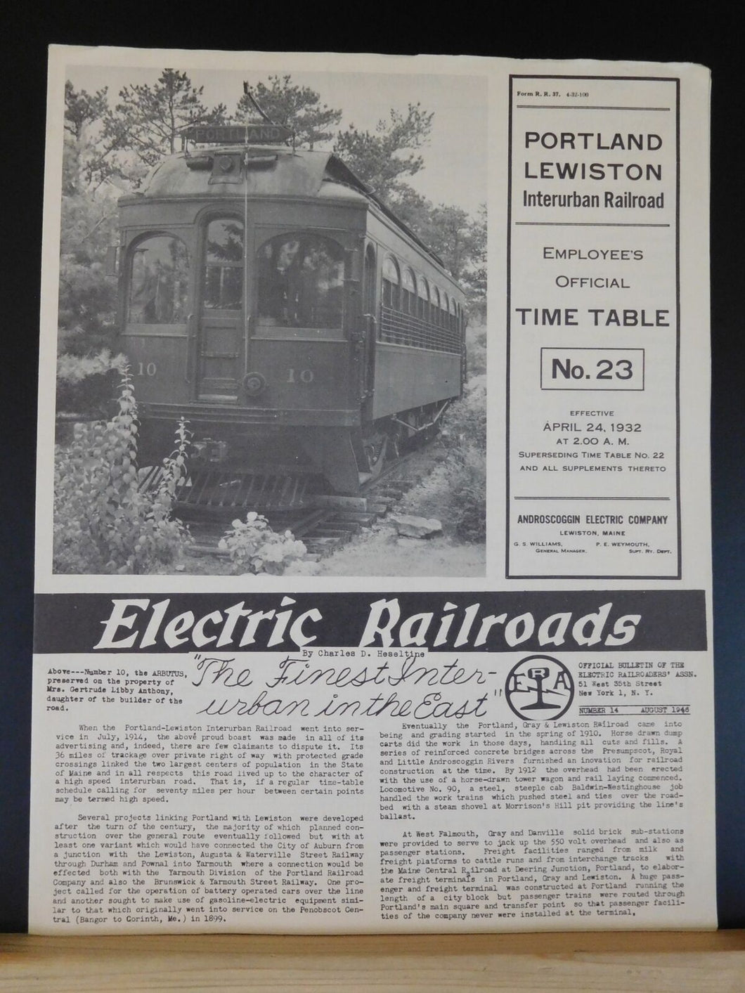Electric Railroads #14 August 1946 The finest interurban in the East ERA Portlan