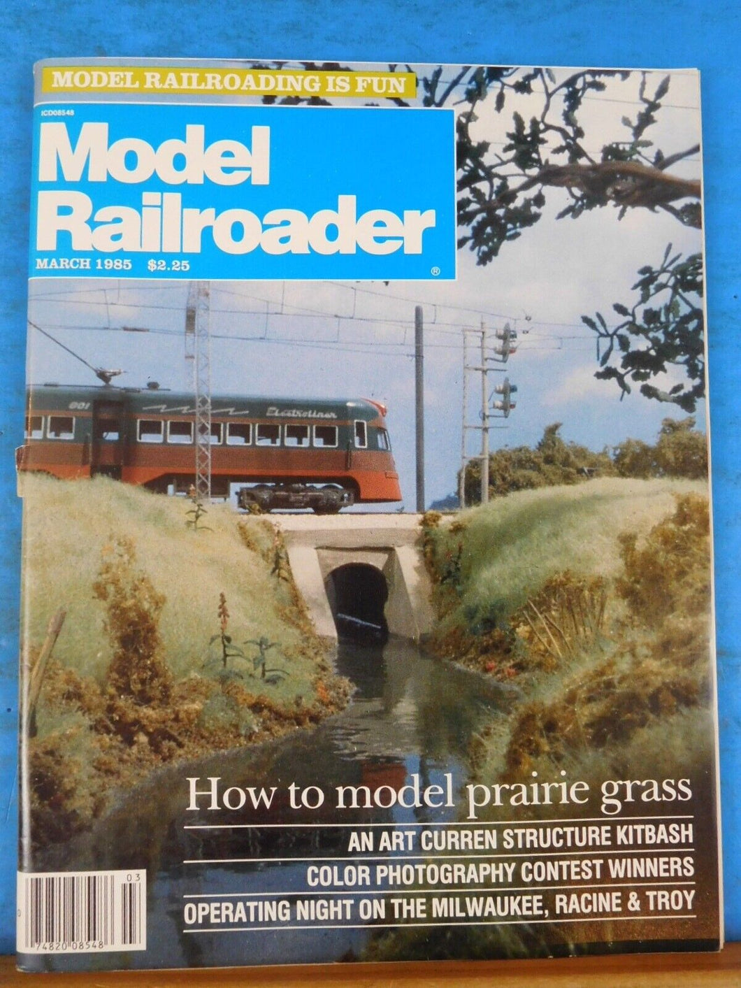 Model Railroader Magazine 1985 March Model prairie grass Operating night on Milw