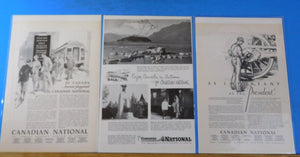 Ads Canadian National Ry Lot #12 Advertisements from Various Magazines (10)