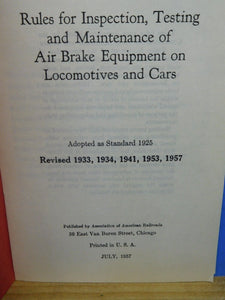 Association of American Railroads Operations & Maintenance Department 1957