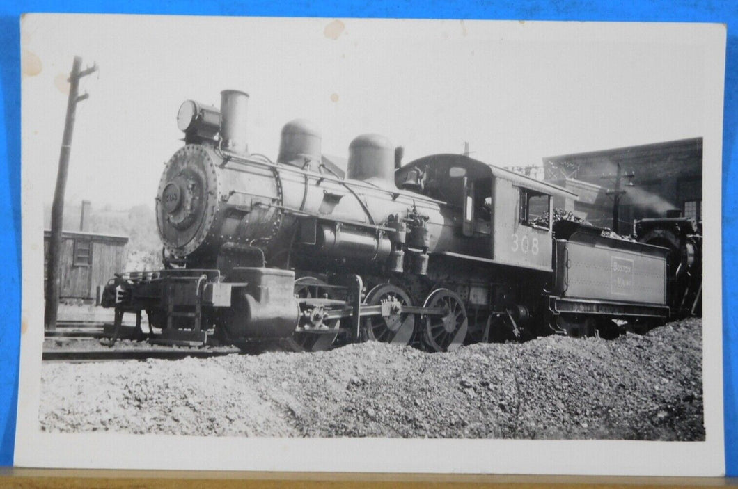 Postcard Boston & Maine locomotive # 308 Dated 1949 Approx. 3 ½ x 5 ½ inches
