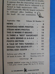 Trains Magazine 1964 SeptemberHighballing B&O duplex drive Extra 4501 South