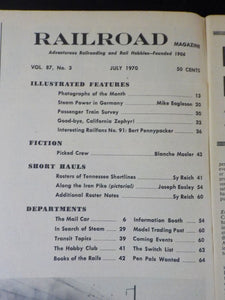 Railroad Magazine 1970 July Steam Power in Germany Good-bye, California Zephyr!