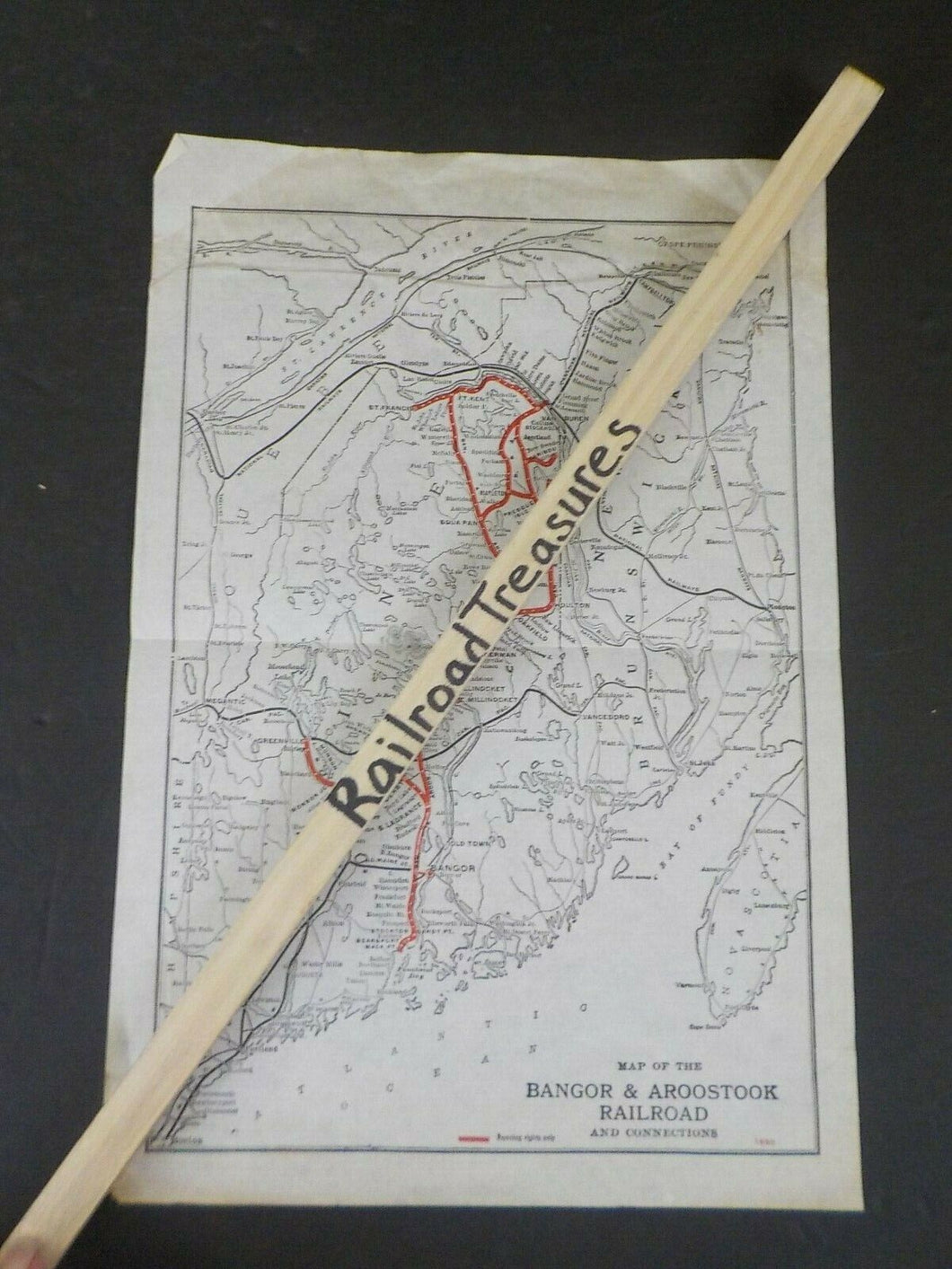 Map Bangor & Aroostook Railroad 1950 folded