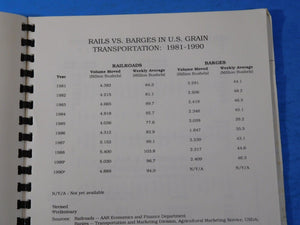 Grain Book, The 1991 Association of American Railroads Spiral Bound 30 pages