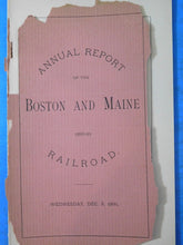 Boston and Maine Railroad Annual Report Ending Date 1891 Sept 30 Cover damage