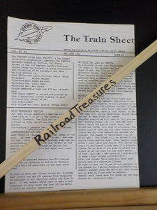Feather River Rail Society The Train Sheet 1984 Lot of 6 Volume 2
