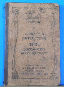 Locomotive Brake 24-RL Equipment Operating Instructions 1947 SC #2606-1