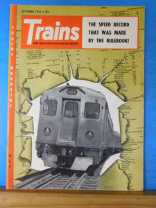 Trains Magazine 1955 October Speed Record that was made by the Rulebook RDC race