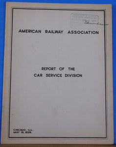 American Railway Association Report of the Car Service Division 1926 May 19