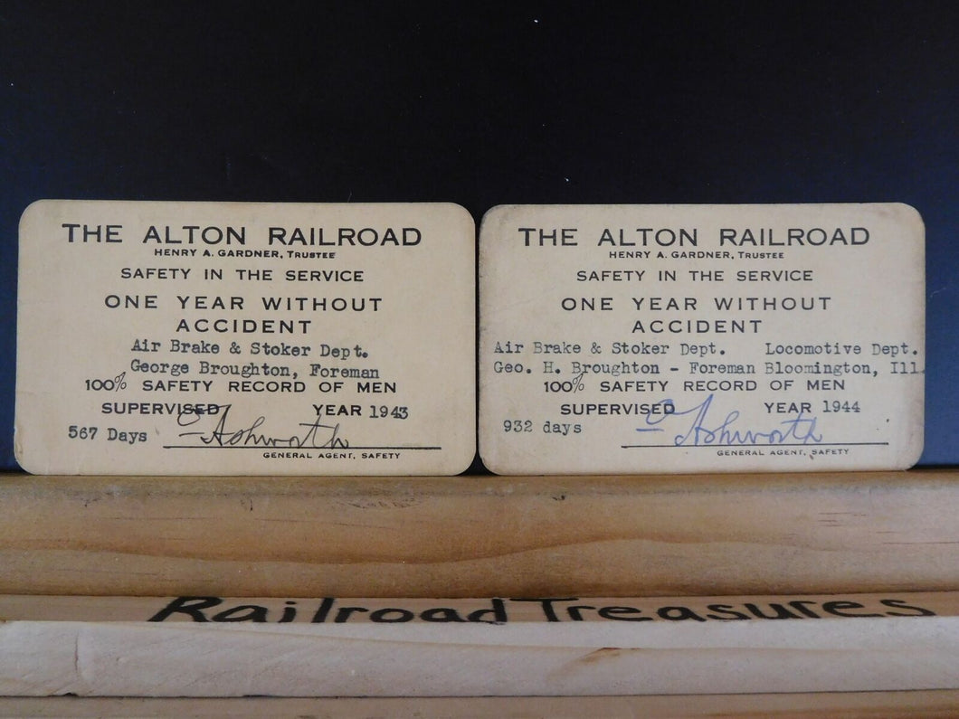 Alton Railroad Safety in the Service Cards Lot of 2:1943 1944