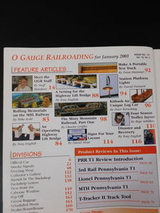 O Gauge Railroading #177 2001 Jan Build Operating Hwy lift bridge COVER damage