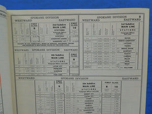 Burlington Northern employee timetable #15 1974 Seattle Region BN ETT