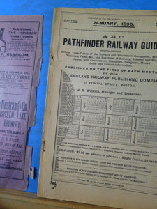 ABC The Pathfinder Railway Guide 1890 January New England Official Guide