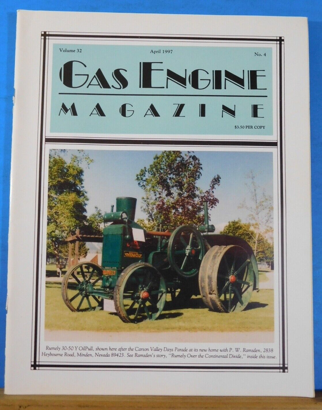 Gas Engine Magazine 1997 April Gleason, Bailey & Sciple Engine Sparta Economy En