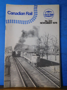 Canadian Rail #322 1978 November Canadian Railroad Historical Society