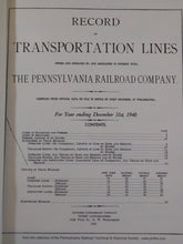 Record of Transportation Lines Owned Operated and Associated with Pennsylvania R