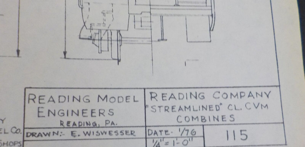 Blueprint Reading Streamlined CL. CVM Combines car #591-593   Blueprint #115
