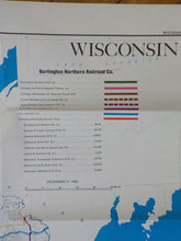 Map Burlington Northern Wisconsin State Railroad Map 1983 August