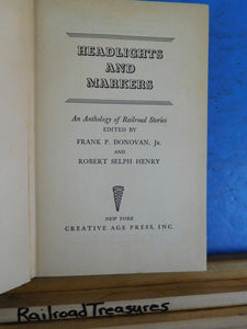 Headlights and Markers An Anthology of Railroad Stories  by Donovan & Henry