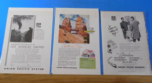 Ads Union Pacific Railroad Lot #48 Advertisements from various magazines (10)