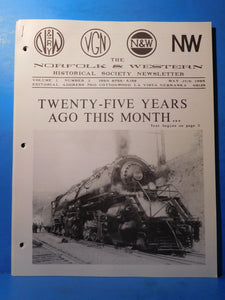 Norfolk and Western Historical Society Newsletter 1985 May June  Stapled