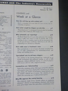 Railway Age 1957 February 18 Weekly Silent rail Why automatic car reporting?