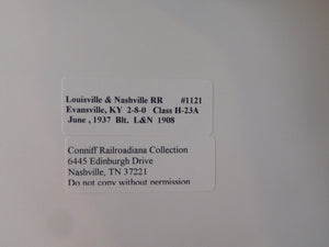 Photo Louisville & Nashville Locomotive #1121 L&N 8 x 10 B&W