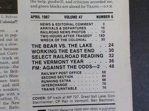 Trains Magazine 1987 April Great Salt Lake vs Southern Pacific Corridor Crash FM