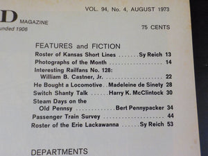 Railroad Magazine 1973 August Roster of Kansas Short Lines E-L Roster