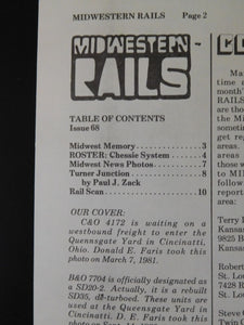 Midwestern Rails 1981 May Vol.7 No.5 Issue #68 Chessie System roster Turner Jct