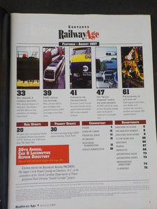 Railway Age 1997 August Sealed corridor Railroad mergers M/W machines