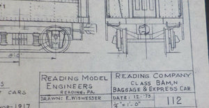 Blueprint Reading Class BAM, N Baggage & Express Car #1671-1677 Blueprint #112