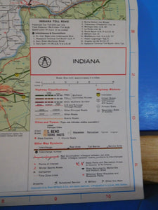 Rand McNally Indiana Standard Reference Map and Guide 1972 Soft Cover