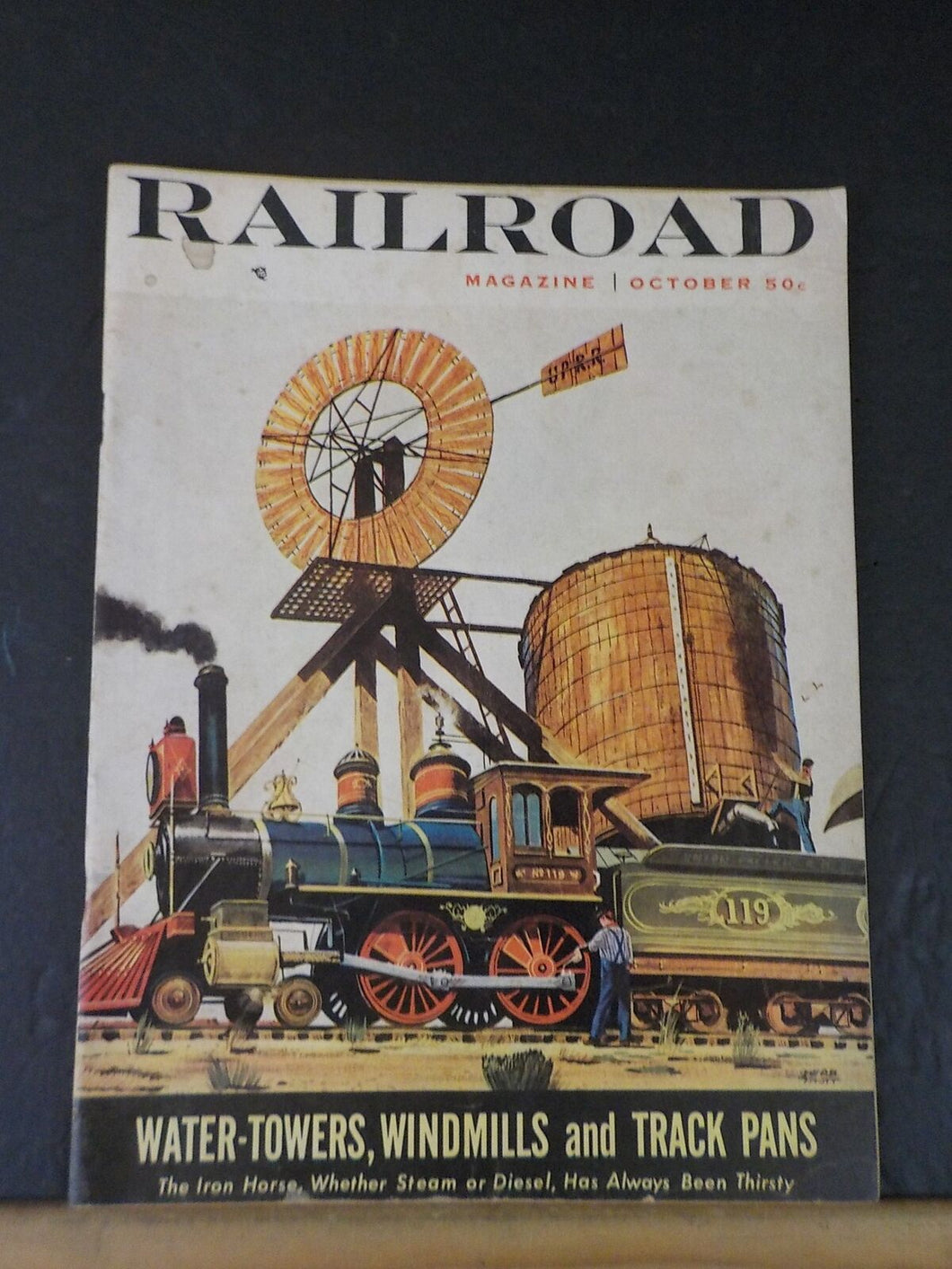Railroad Magazine 1955 October Water stop Build water towe Philadelphia Suburban